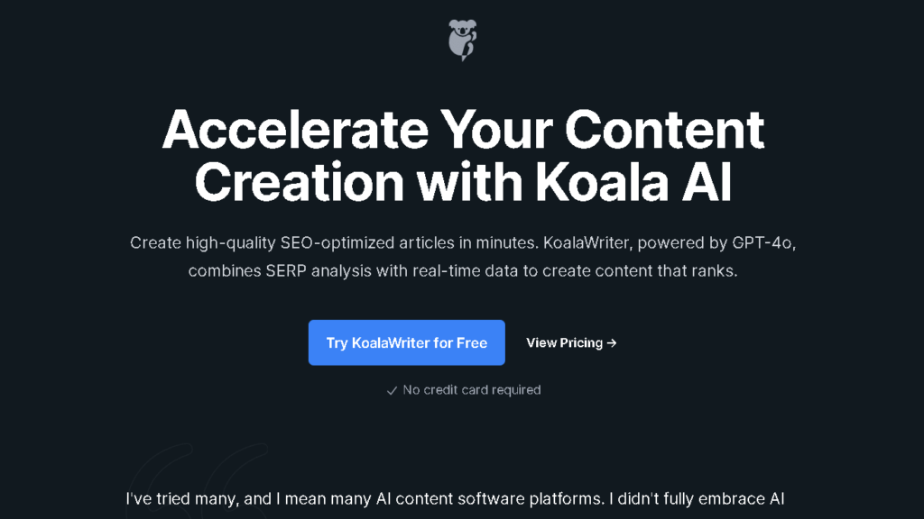 koalawriter home page