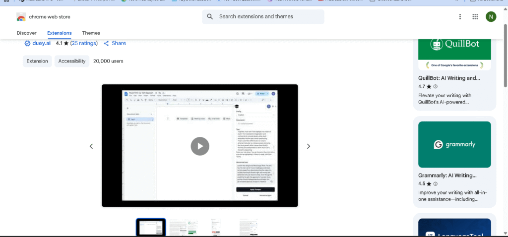 DUEY.AI  Chrome extension