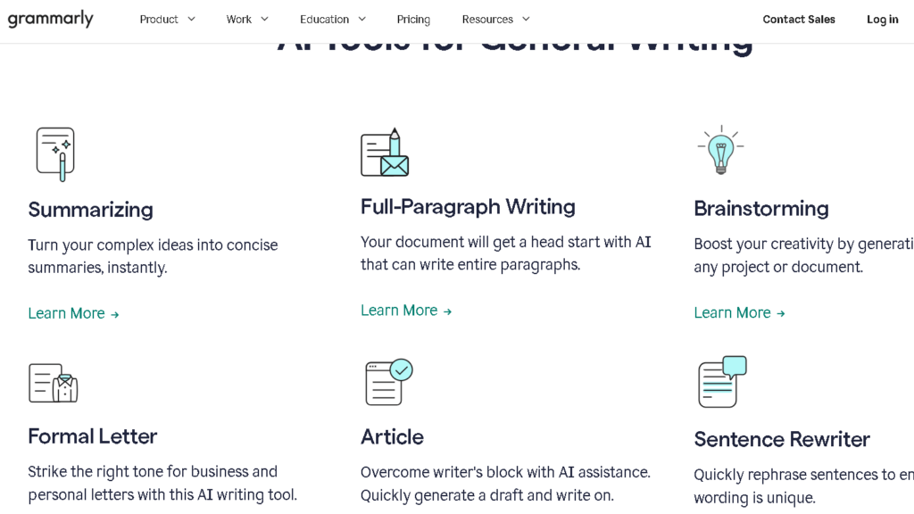 Grammarly features