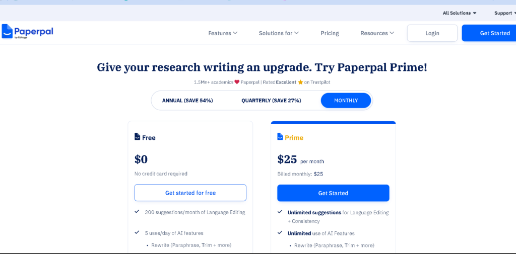 PAPERPAL REVIEW OF PRICING PLANS