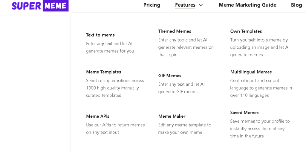 Supermeme ai features