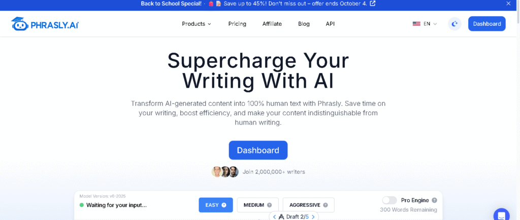Phrasly ai home page