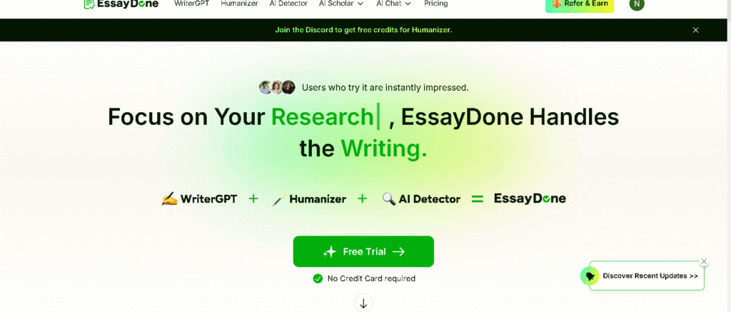 EssayDone ai-home page