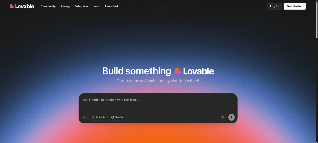 Lovable ai review-homepage