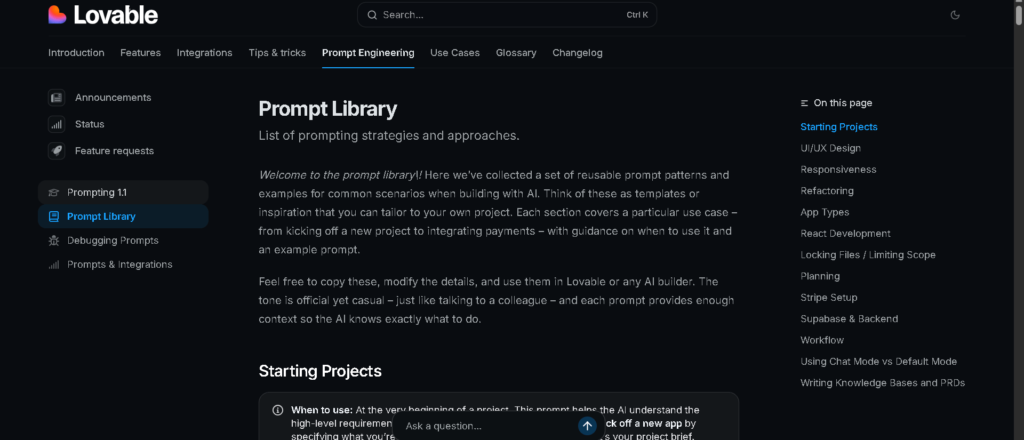 Lovable ai-prompt library