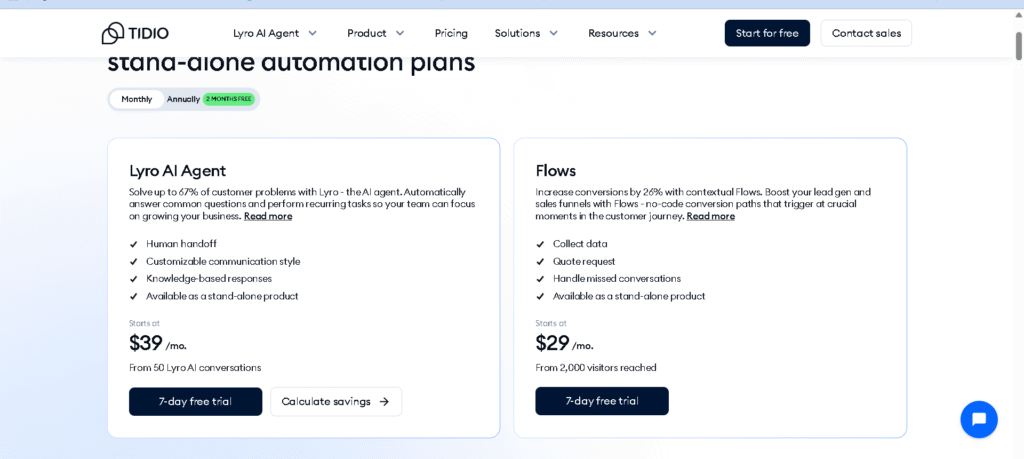 Pricing page