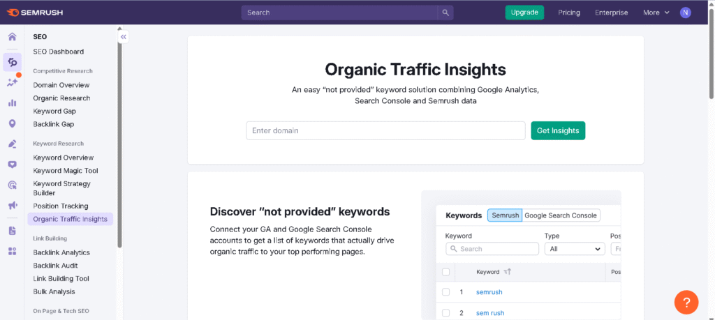 Organic Traffic Insights