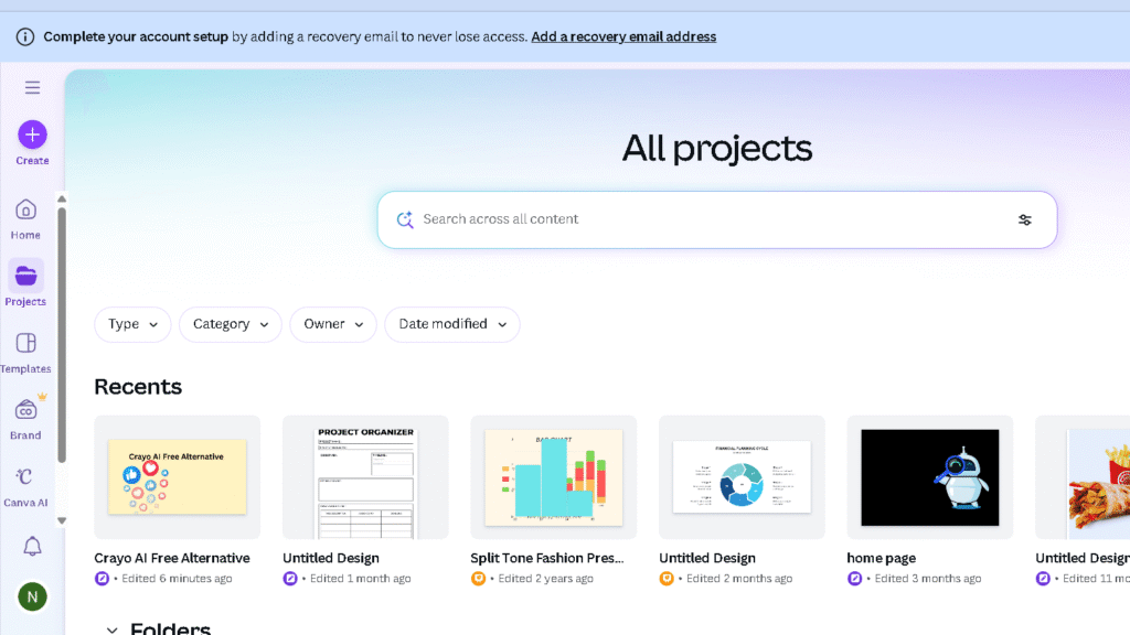alternative to 1min.ai. Canva -home page