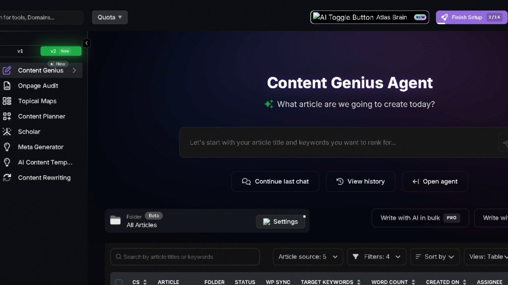 Search Atlas Content Genius Agent