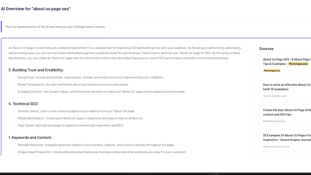 Morningscore Citation analysis feature
