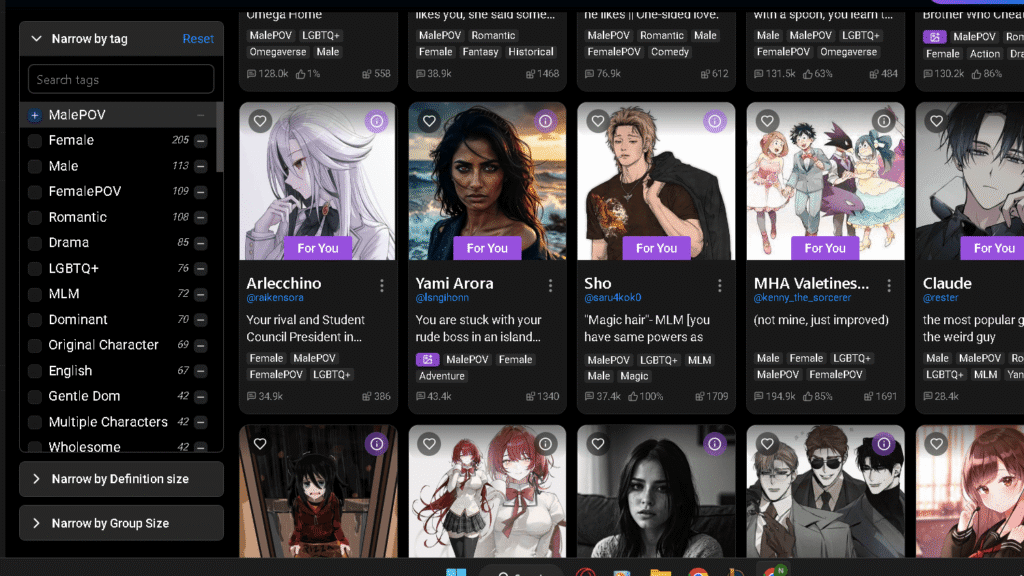 SpicyChat's Character Library