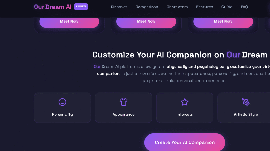 OurDream AI Create Character Feature