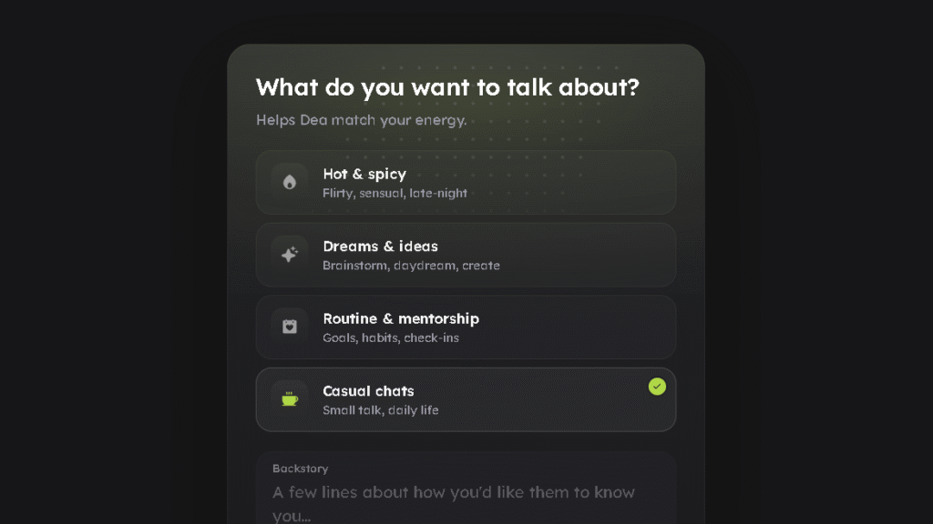 Choose what you want to talk about