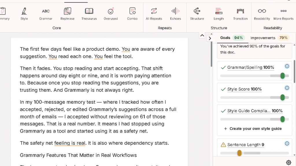 ProWritingAid Report Example