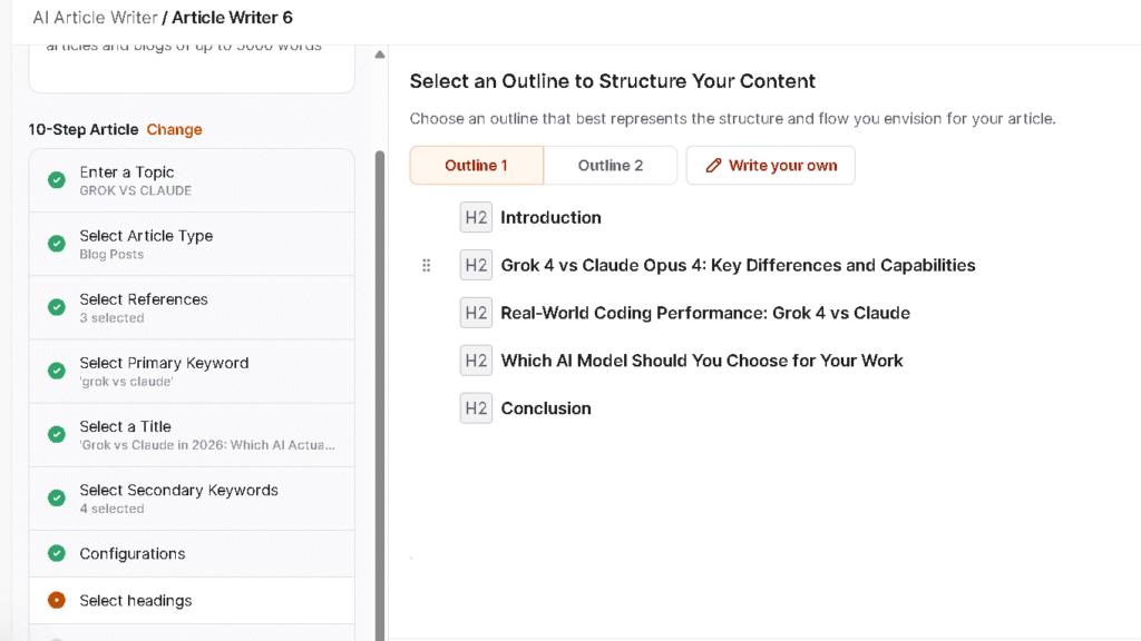 10 Step Article Feature Writesonic