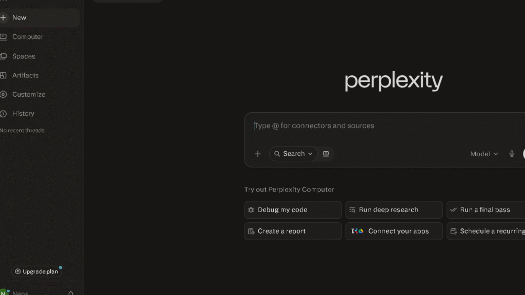 Perplexity User Interface