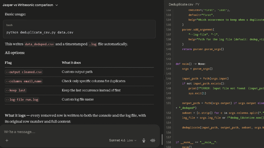 Claude answer ON CODE PROMPT