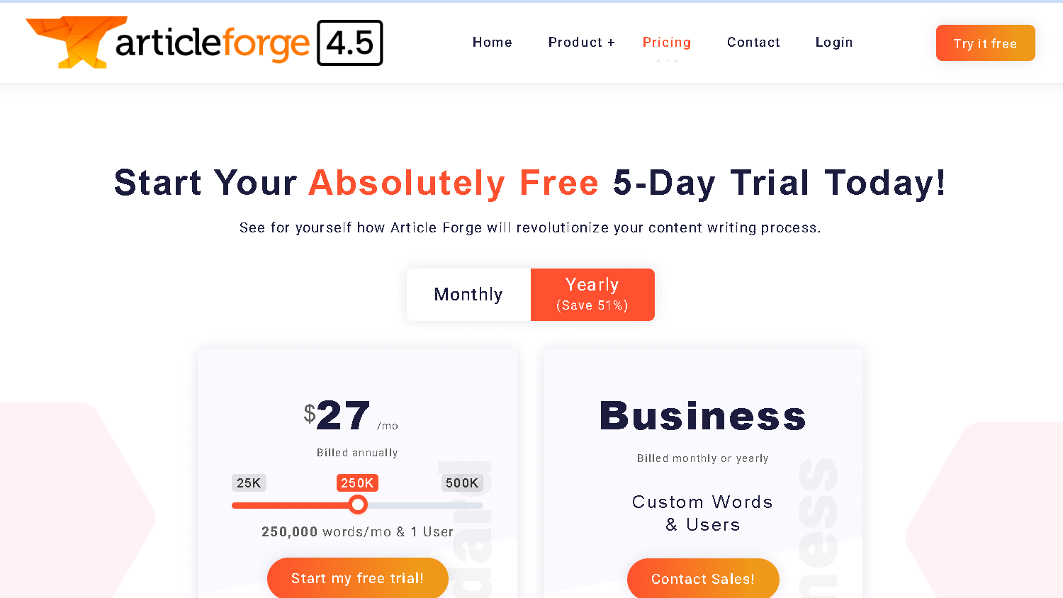 article forge pricing