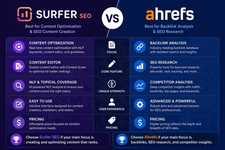 Surfer SEO vs Ahrefs