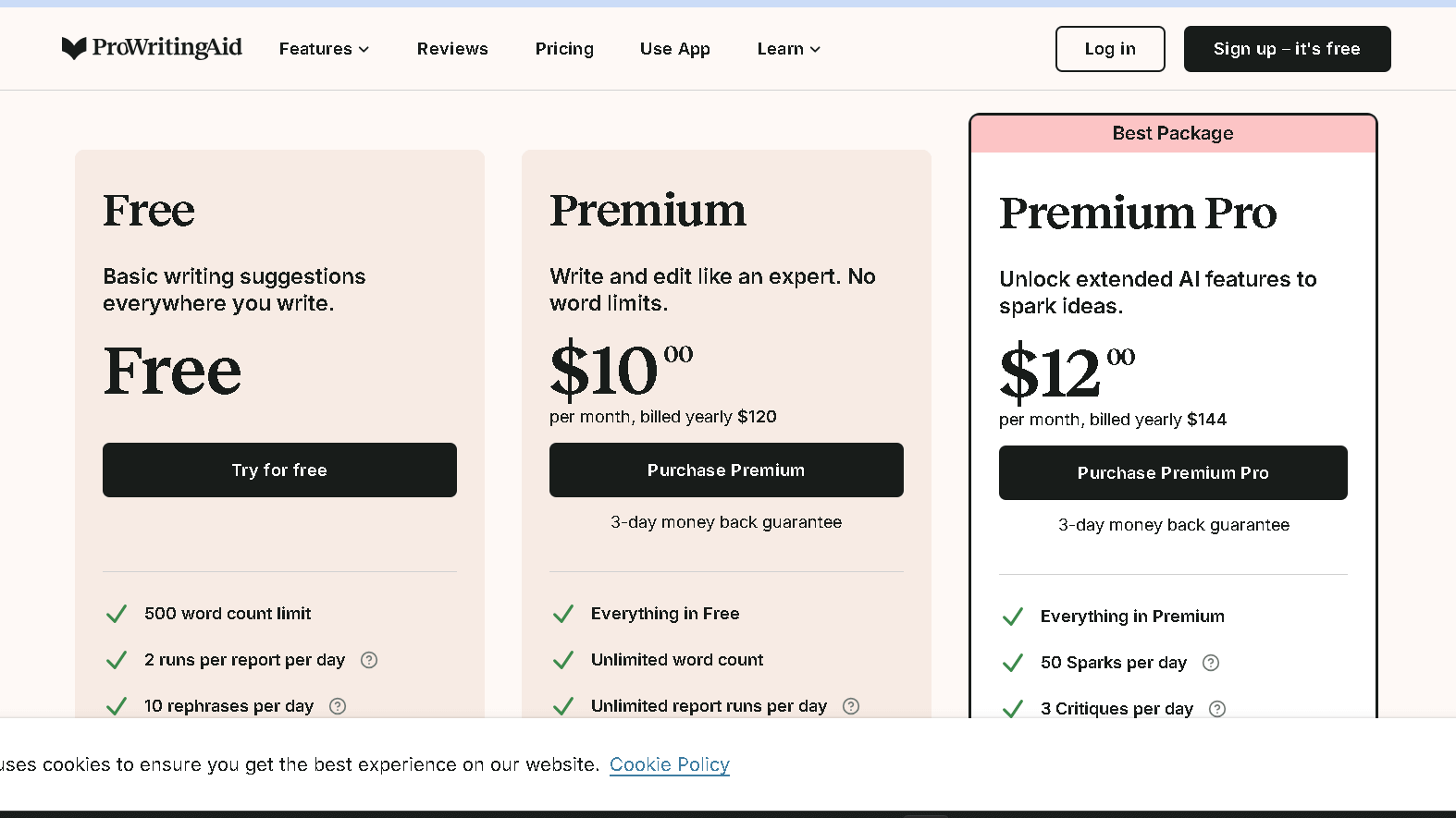 Prowritingaid pricing