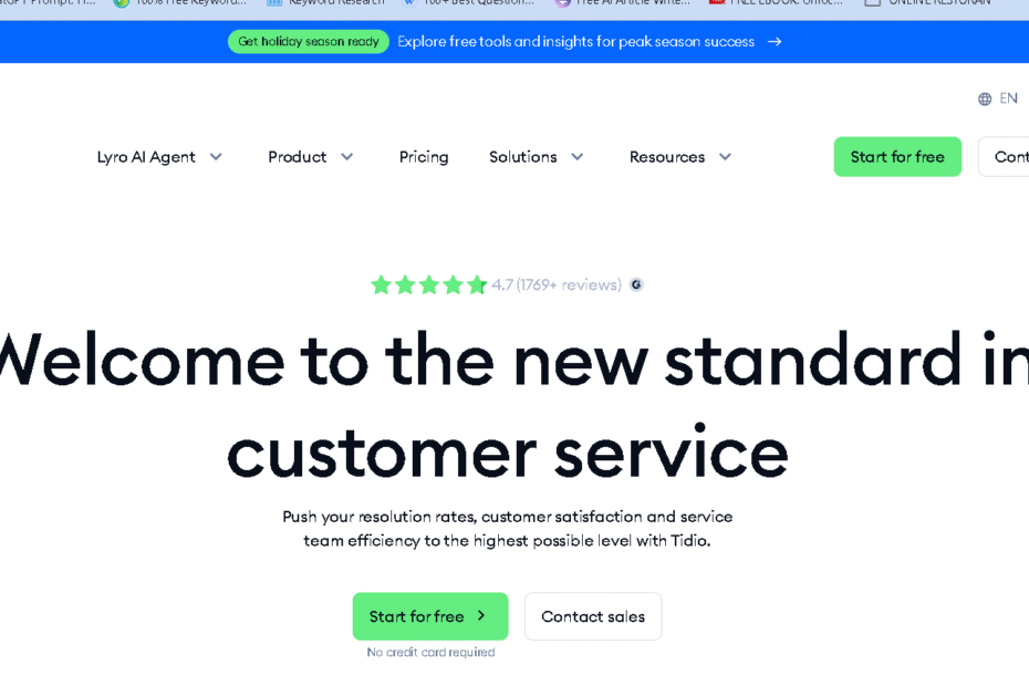 Tidio ai home page