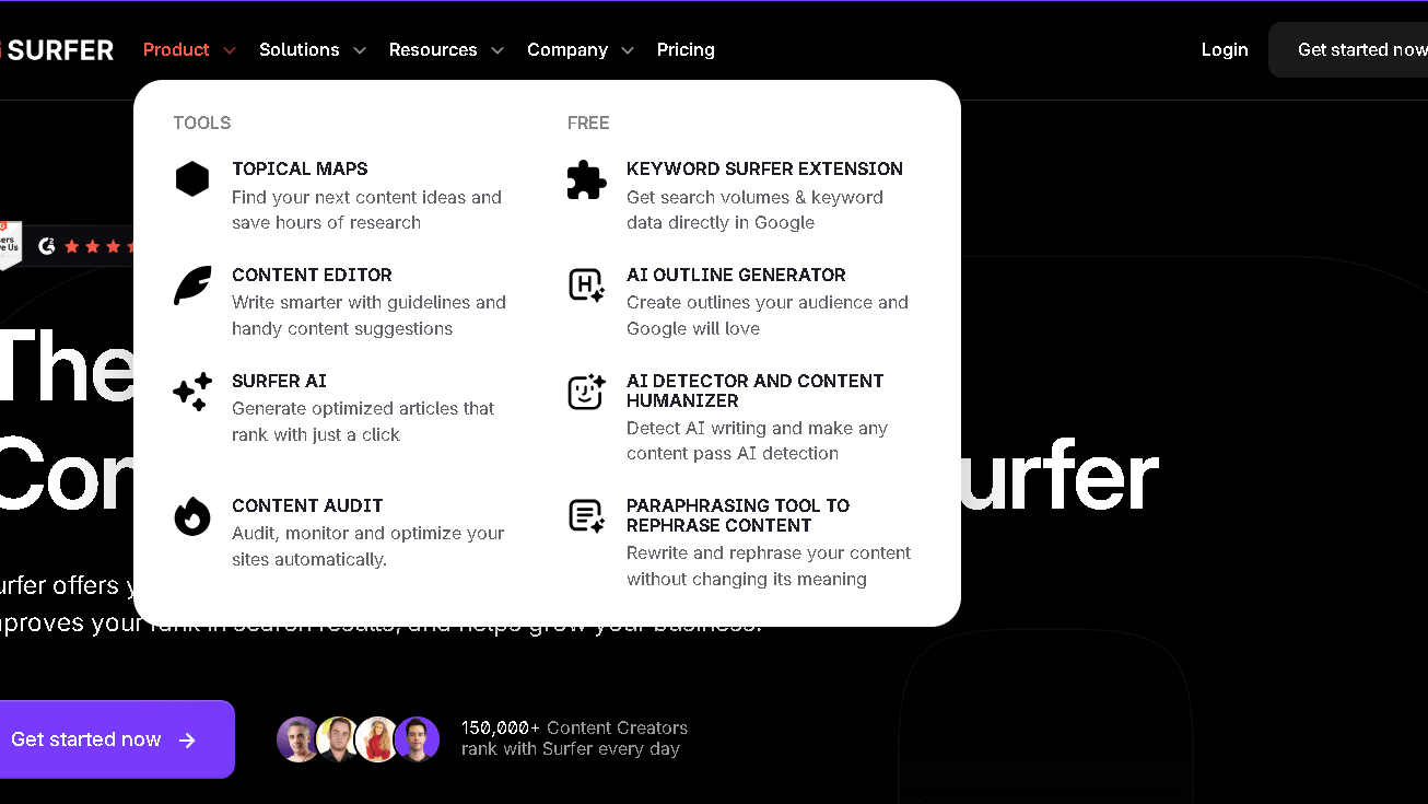 SURFER SEO KEY FEATURES