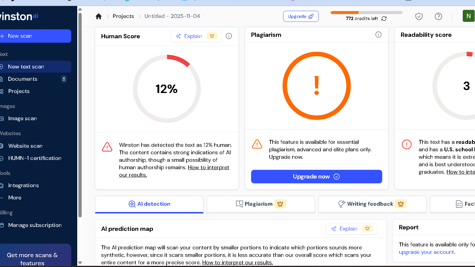 Text humanized by Humanize ai Pro checked with Winston ai detector shows 12% human score
