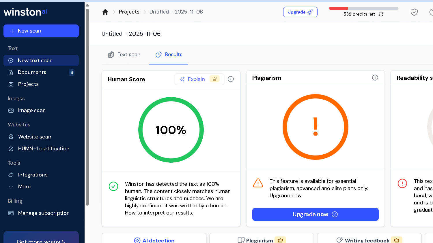 Text humanized by EssayDone humanizer checked with Winston ai shows 100% human score