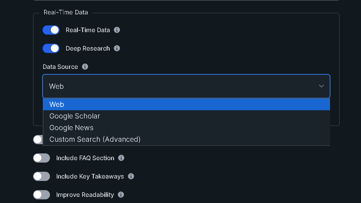 Koala ai -Deep search feature