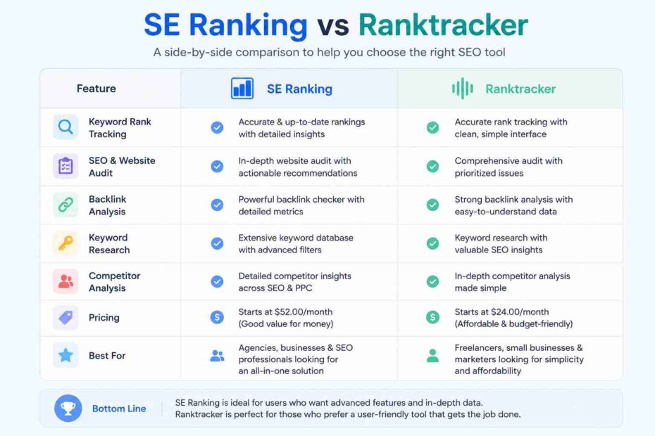 SE Ranking vs Ranktracker