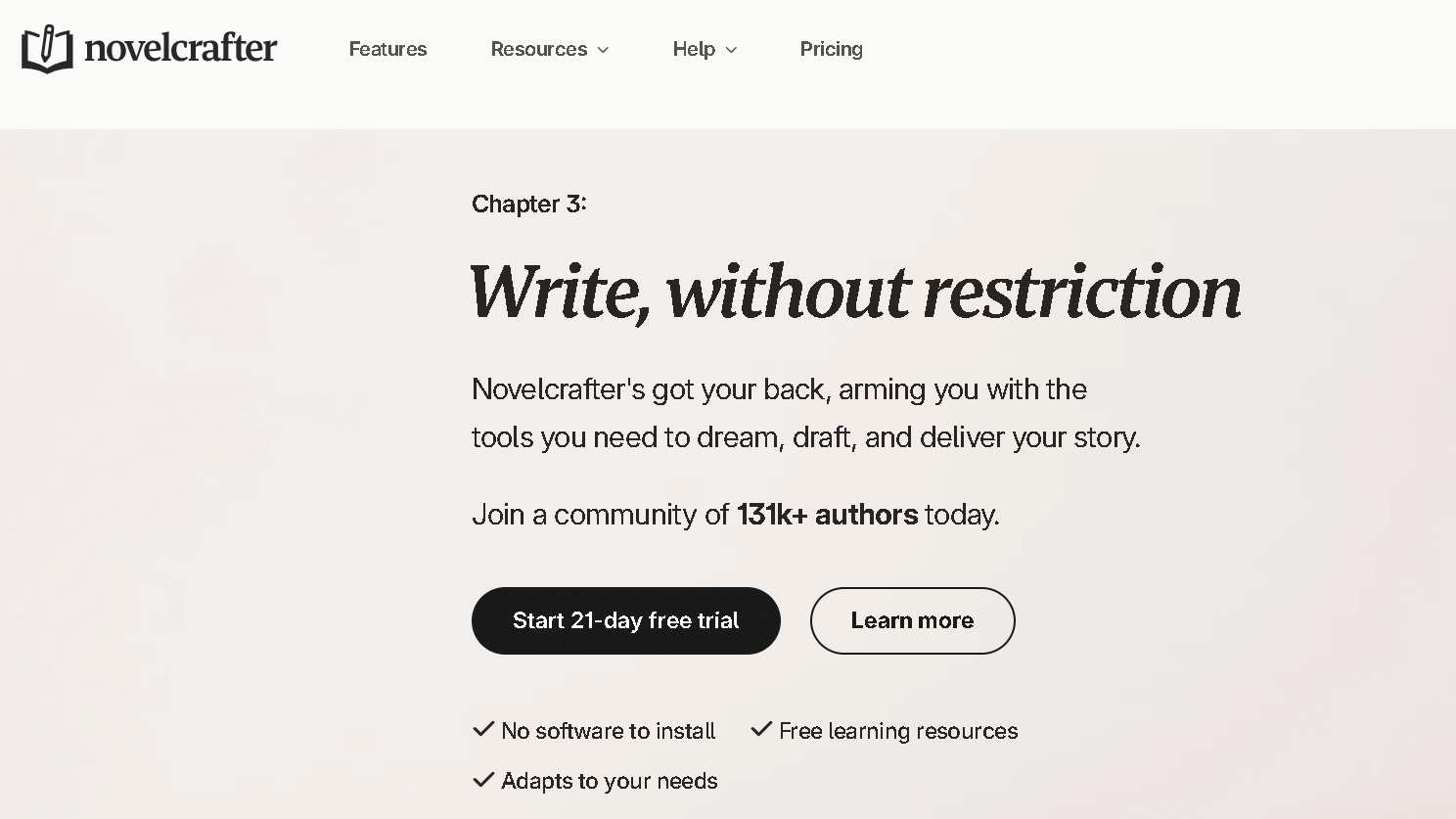 Novelcrafter ai writing software