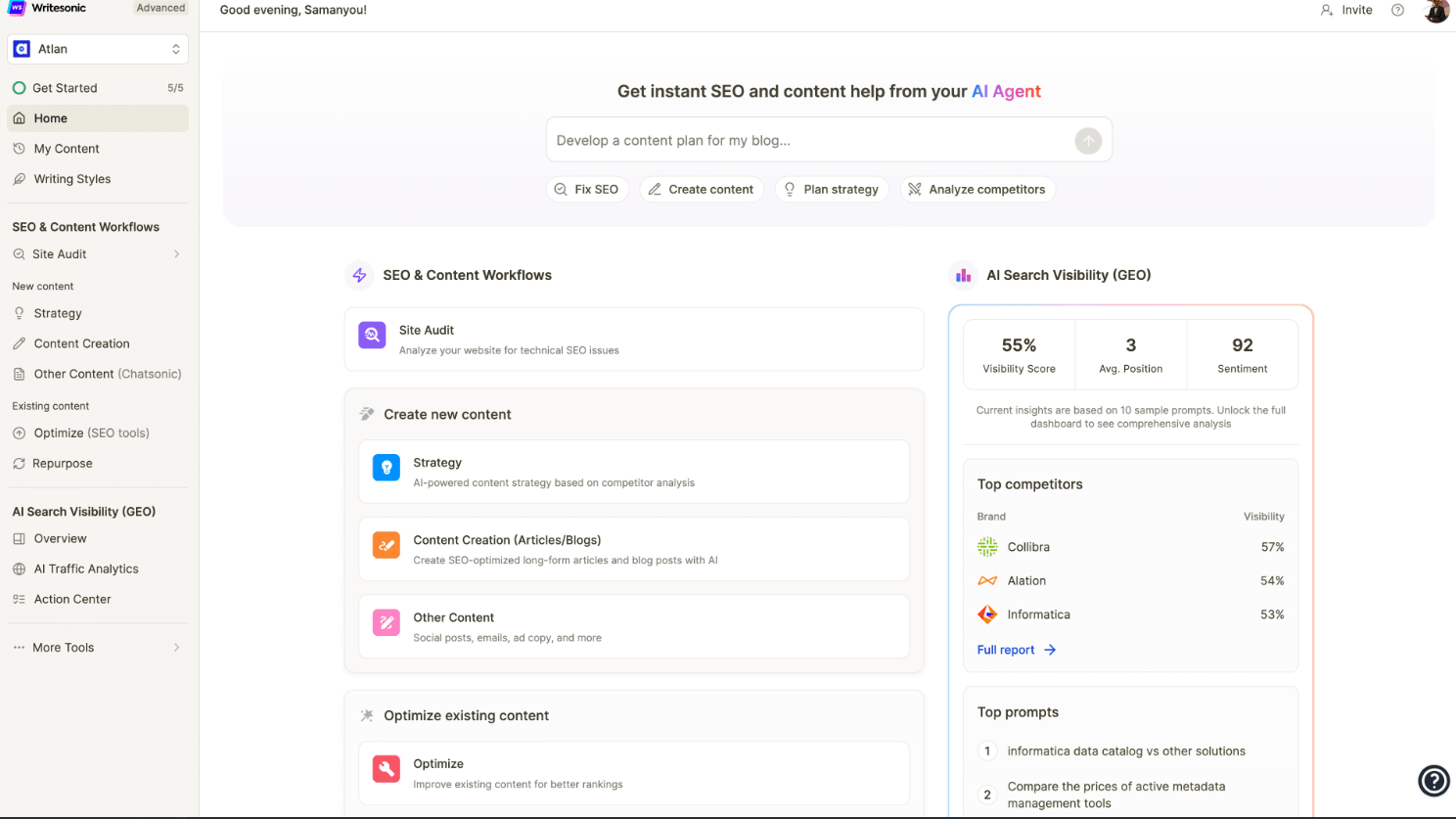 writesonic seo and content workflows