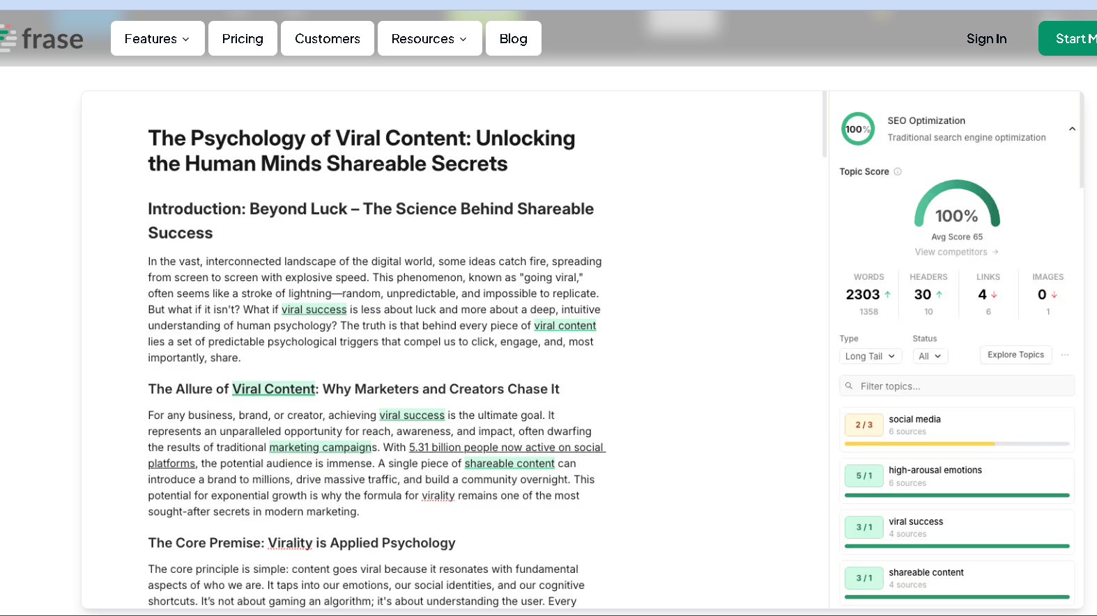 Frase ai content optimization
