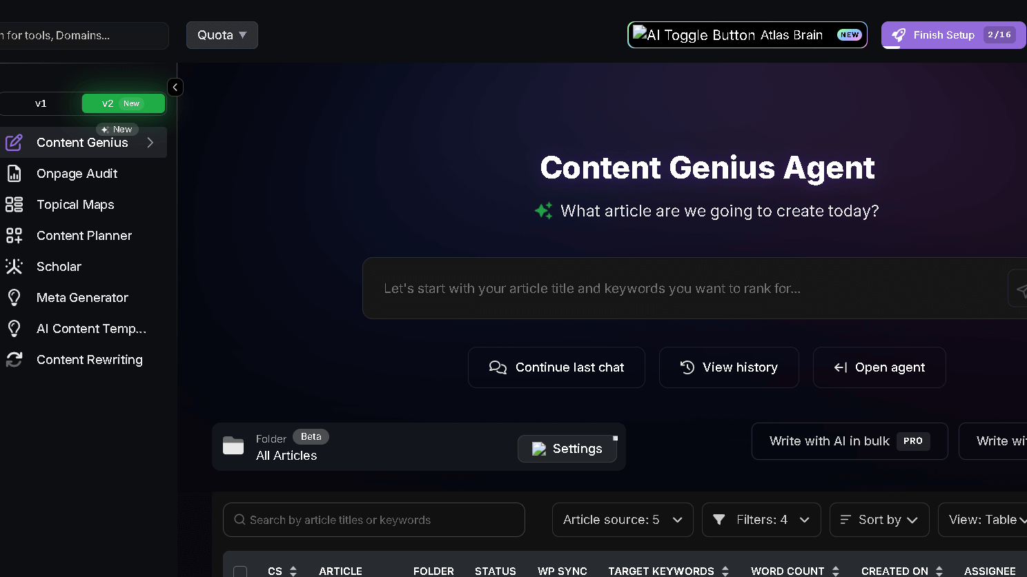 Search Atlas Content Genius Agent