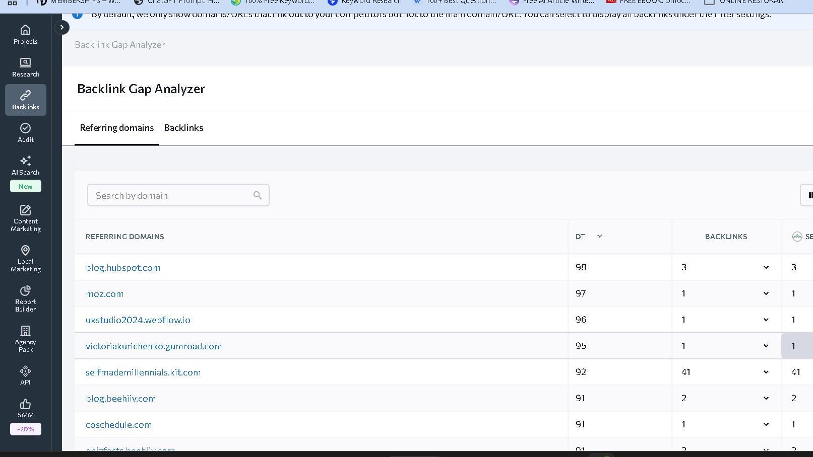 Backlink Gap Analyzer