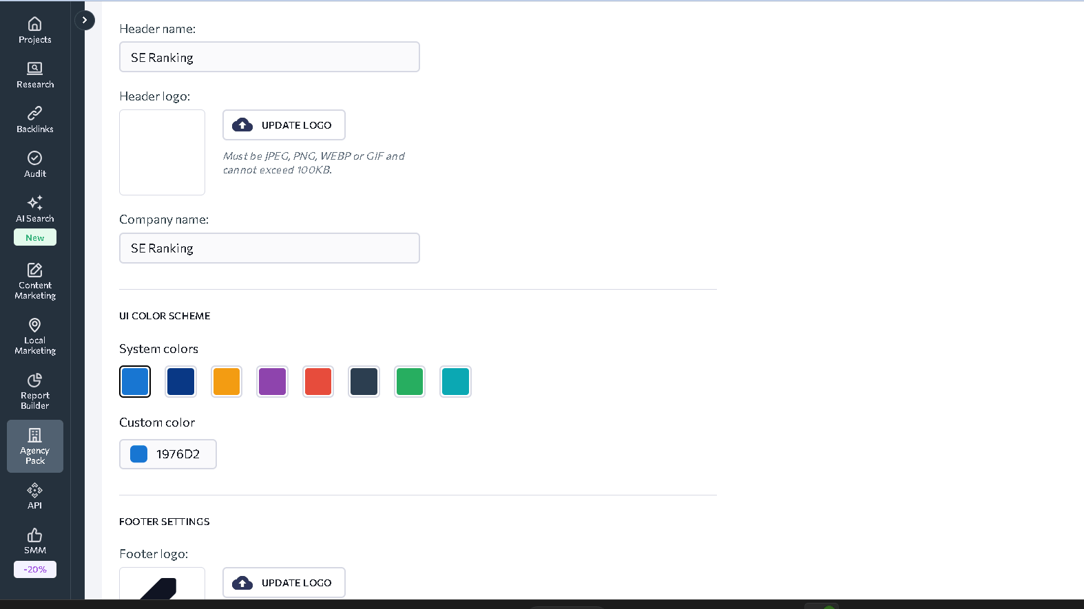 white label agency pack reporting feature