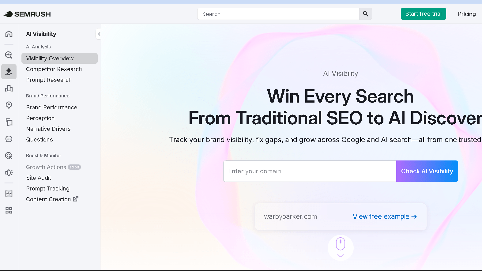 AI VISIBILITY OVERVIEW FEATURE