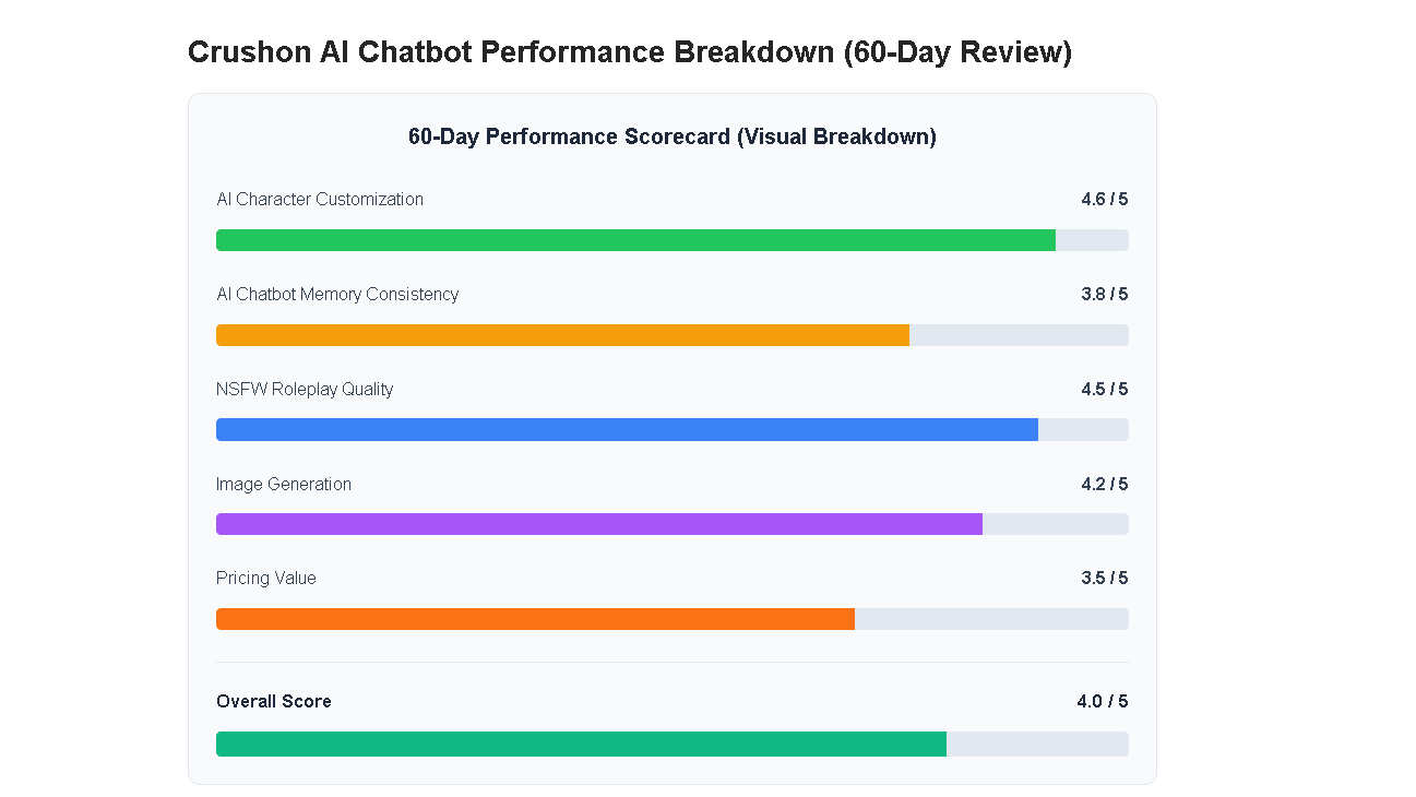 Crushon AI Chatbot Performance Breakdown (60-Day Review)