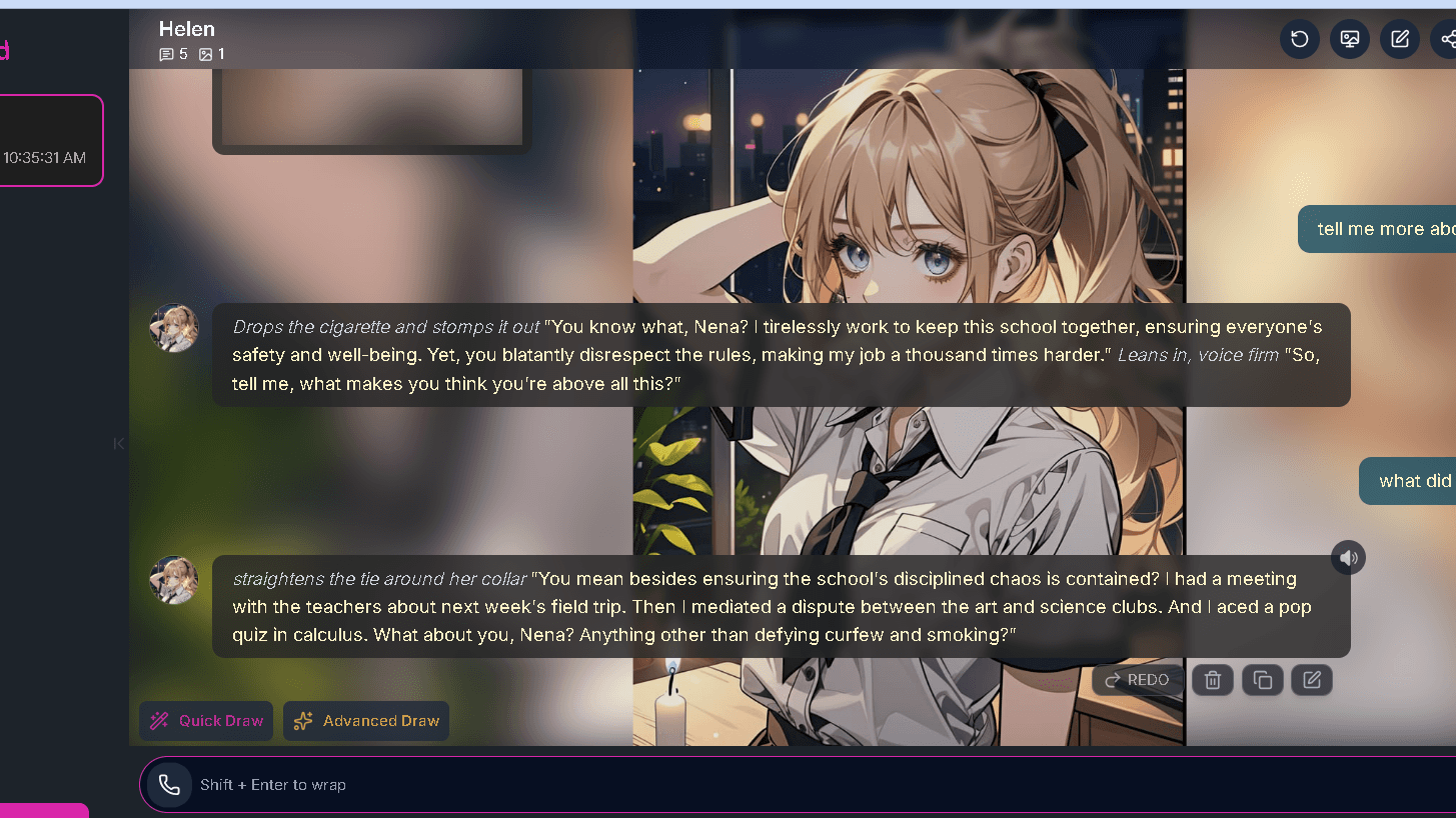 Chat Example with Helen