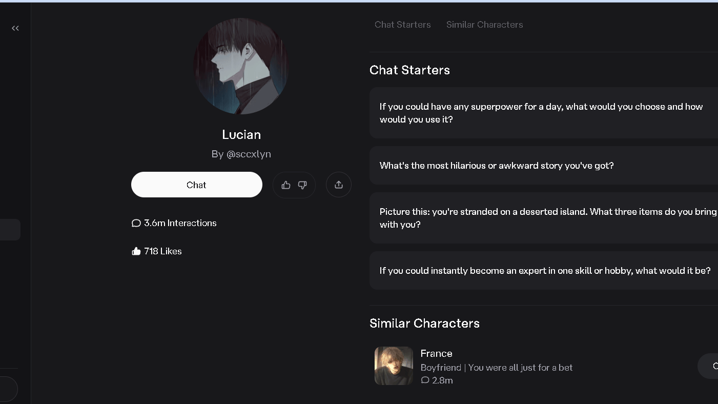 character ai-lucian ai companion