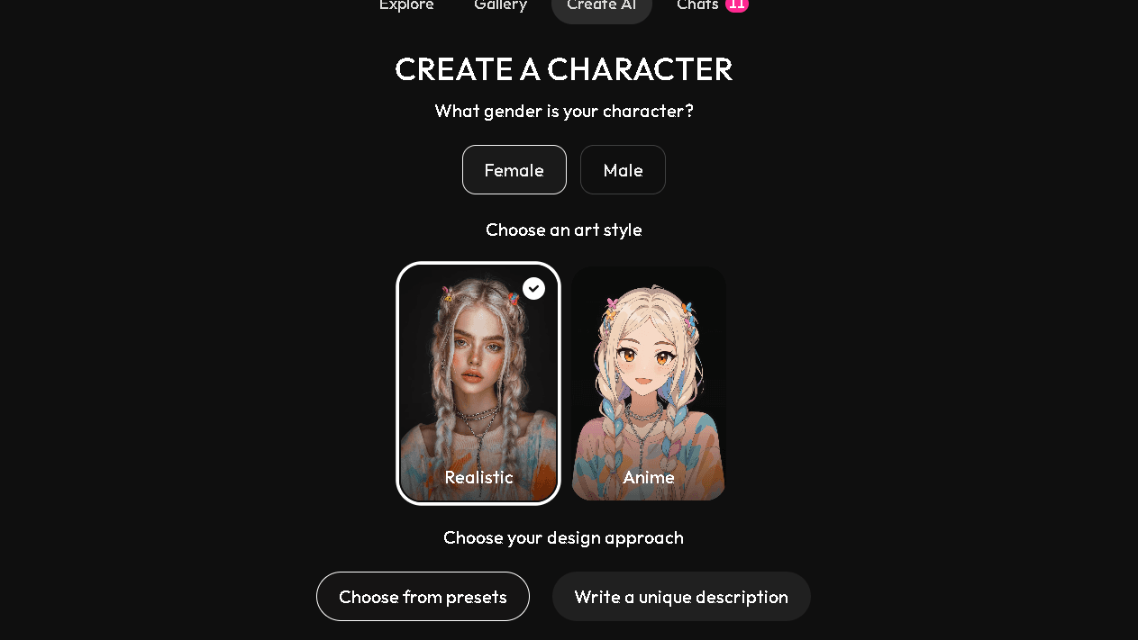 Create Character Feature
