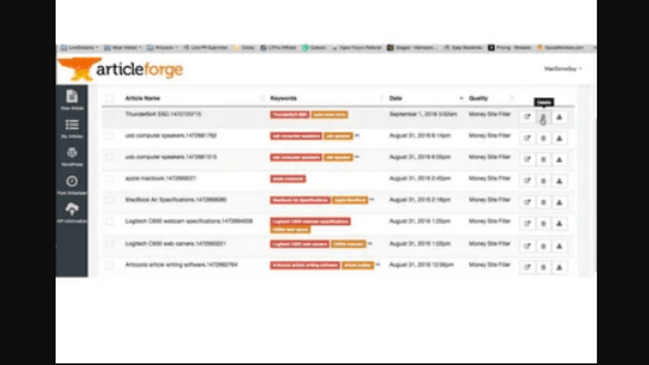 Article Forge User Interface