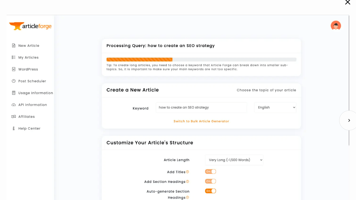 Article Forge Create Article Example
