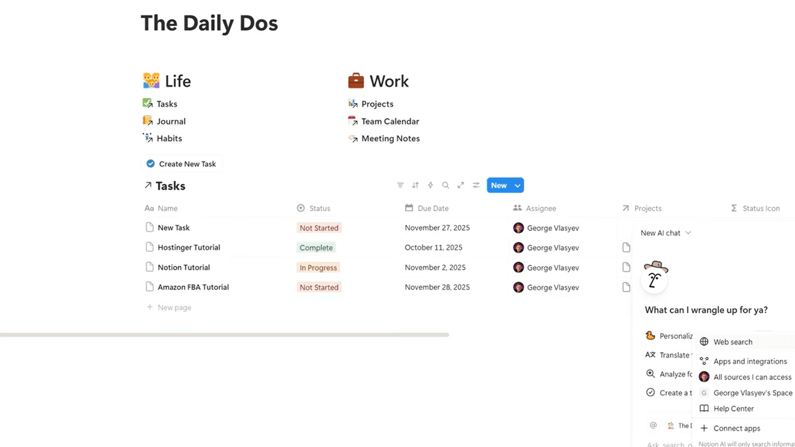 Notion AI Daily DOS