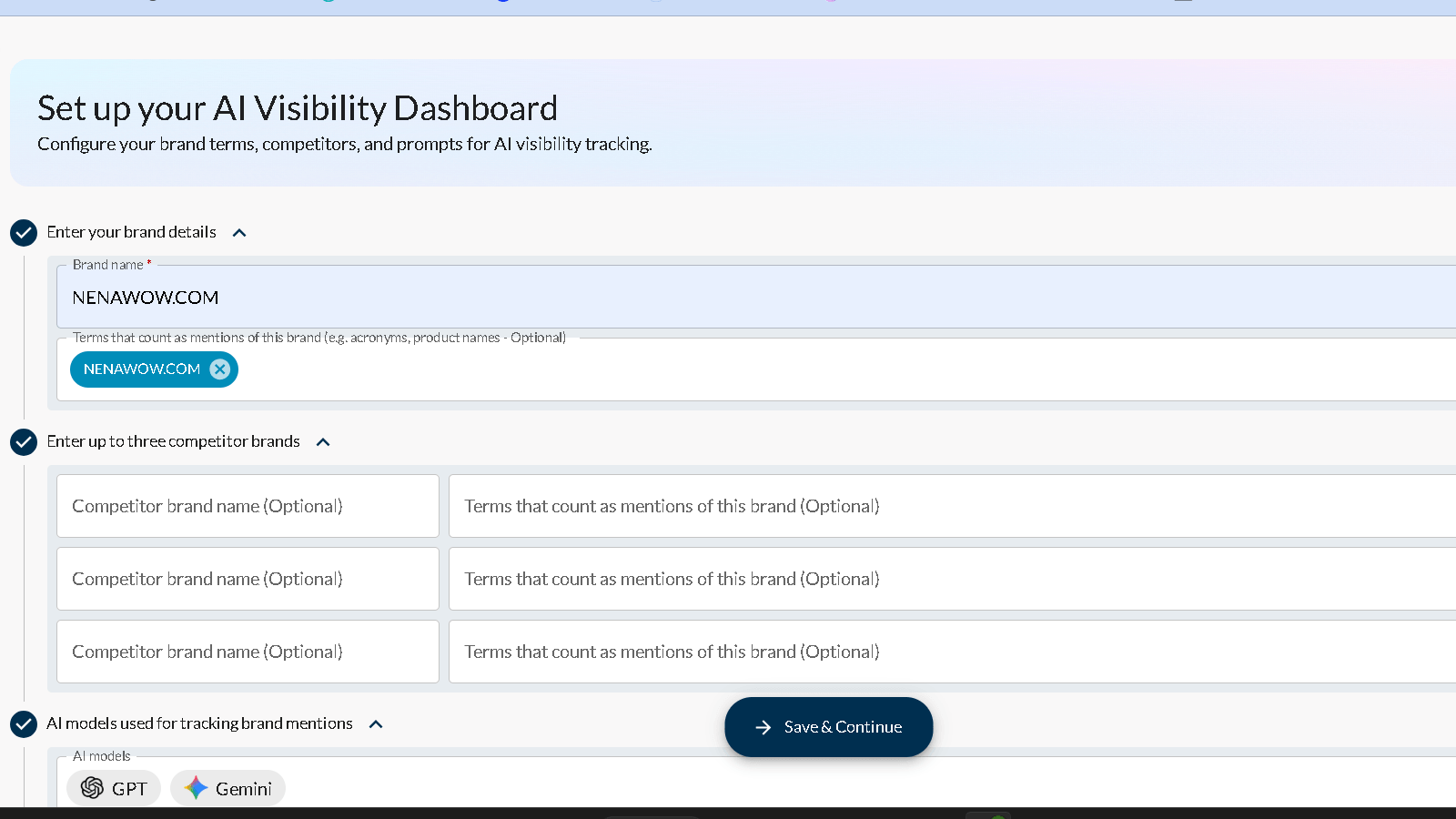 Moz AI Visibility Dashboard