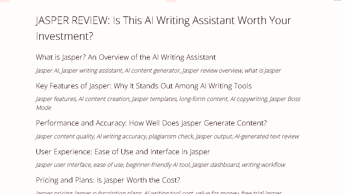 Article Outline Example