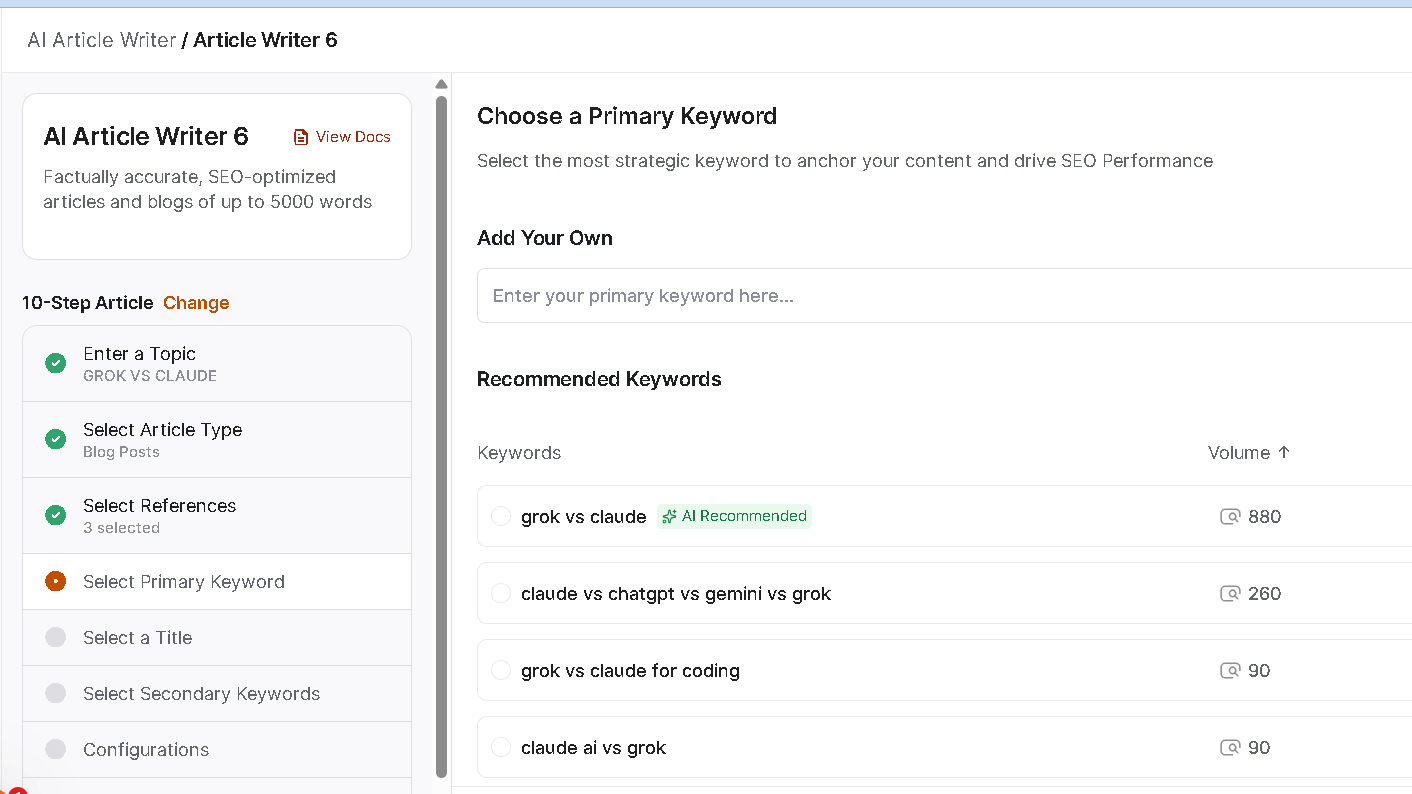 Writesonic-Top Keyword for Query