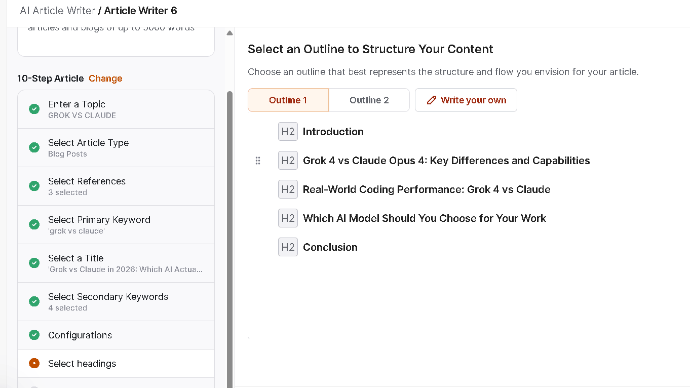 10 Step Article Feature Writesonic