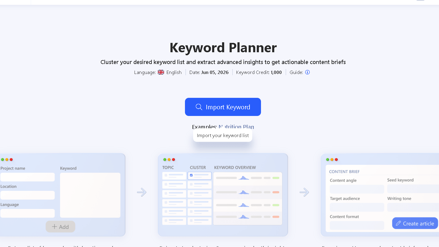 Keyword Clustering Tool