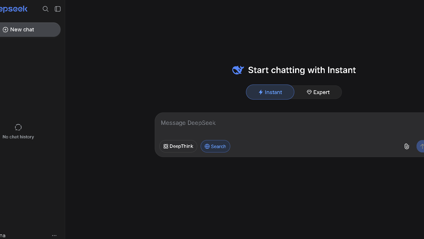 DeepSeek user interface
